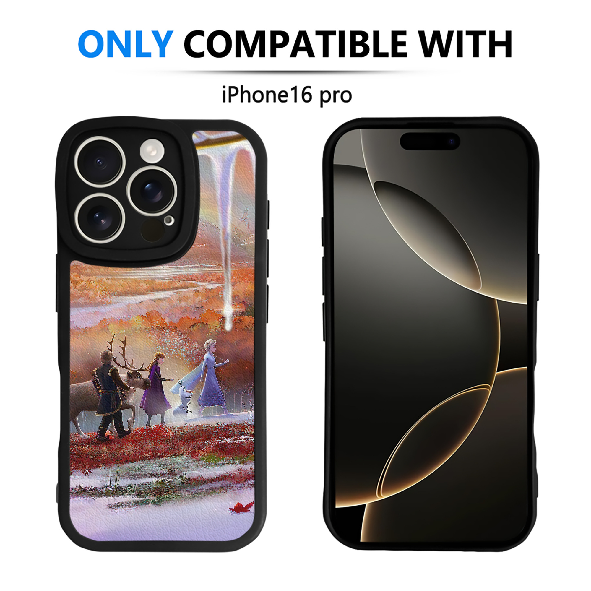 （画像用） アナと雪の女王 アンナ エルサ Frozen Anna Elsa 【iPhone 16シリーズ対応】シリコンスマホケース（レザー調） 材質：シリコン